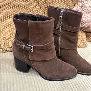 LAUREN Ralph Lauren Women's Gilda Buckled Brown Booties size 6